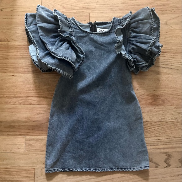 Lola + The Boys Other - Lola and The Boys Denim Ruffle Dress - Size 4T